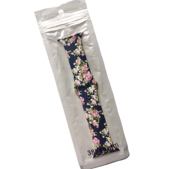 5/$20 NEW FLORAL Silicone Sport Band Apple Watch 38/40/41mm M/L - Picture 6 of 7